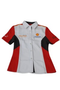 DS074 to sample making women's darts team shirt design short sleeve repair waist darts team shirt uniform company darts team shirt detail view-12